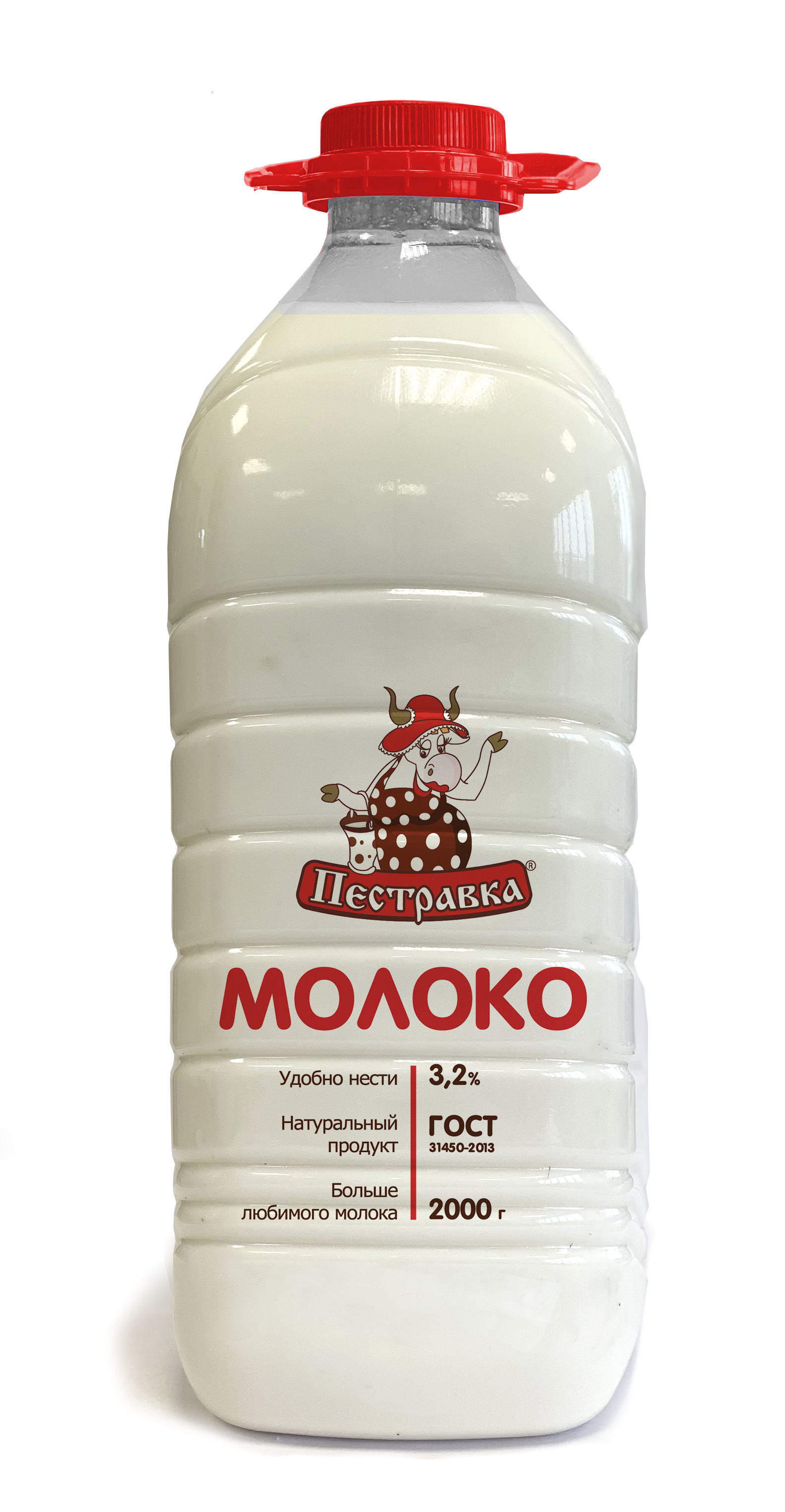 БЗМЖ МОЛОКО ПЕСТРАВКА 3,2% 2000ГР ПЭТ