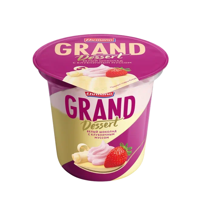 ПУДИНГ ГРАНД ДЕСЕРТ БЕЛ ШОКОЛАД/КЛУБНИКА  6% 200ГР