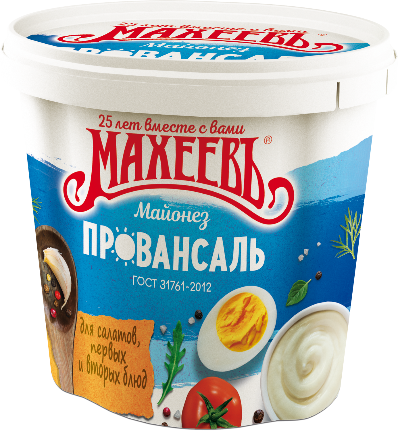 МАЙОНЕЗ МАХЕЕВ ПРОВАНСАЛЬ БЕЛЫЙ 50,5% 820МЛ ВЕДРО