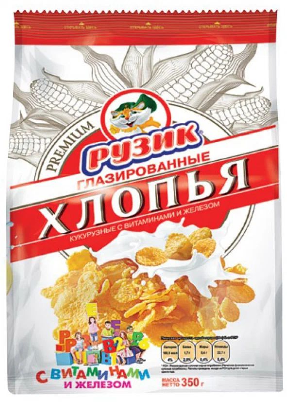 КУКУРУЗНЫЕ ХЛОПЬЯ РУЗИК 350 ГР