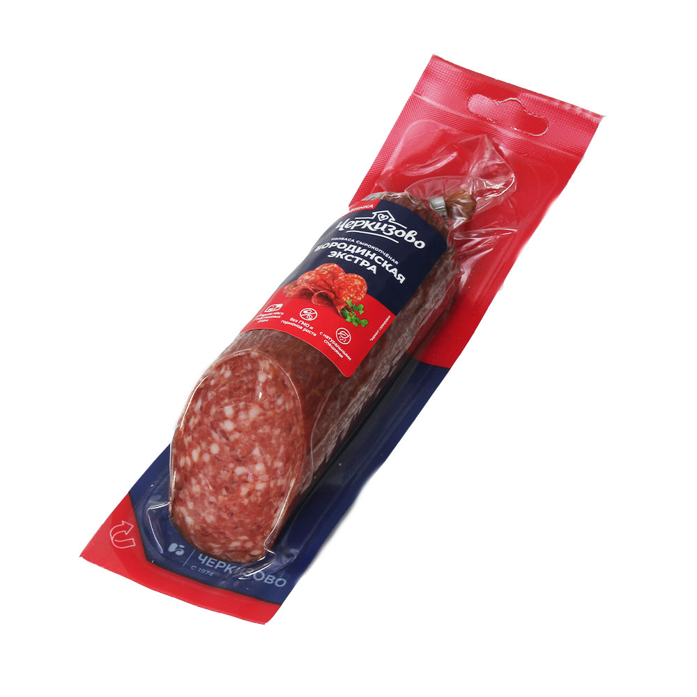 КОЛБАСА БОРОДИНСКАЯ ЭКСТРА С/К СРЕЗ ЧЕРКИЗОВСКИЙ МПЗ 200ГР