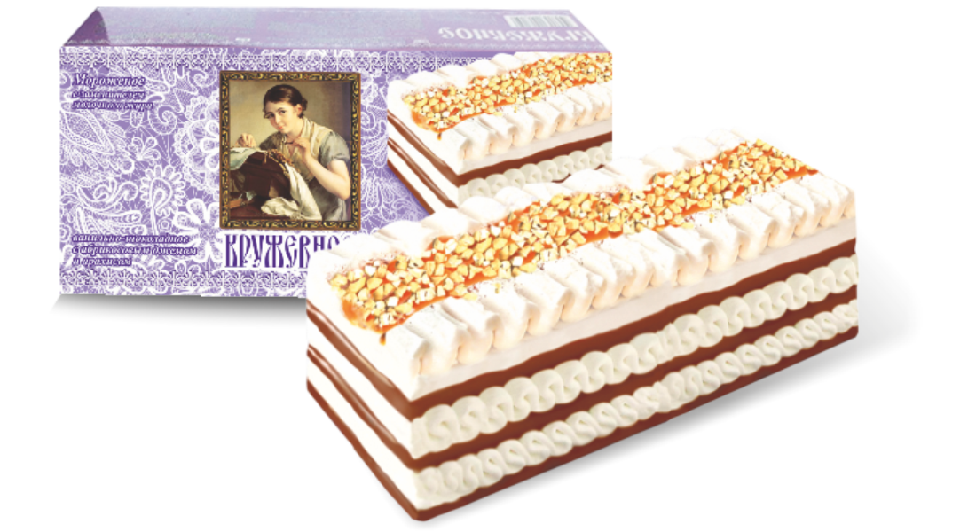 БЗМЖ МОРОЖЕНОЕ НЧ КРУЖЕВНОЕ С АРОМАТОМ АБРИКОСА И АРАХИС 430ГР