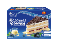 ТОРТ МОЛОЧНАЯ ДЕВОЧКА С ЧЕРНИКОЙ И ЕЖЕВИКОЙ 400ГР