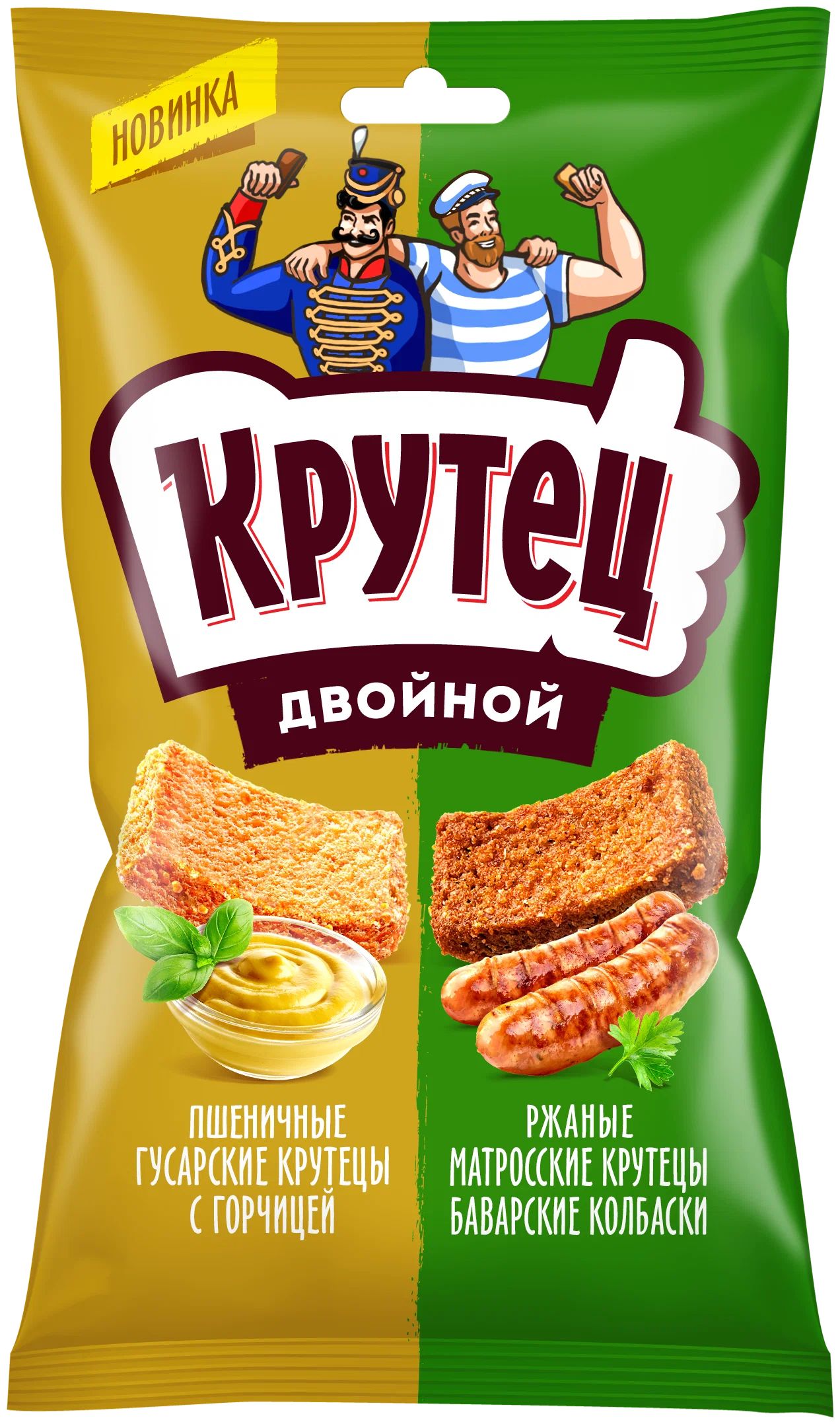 ГРЕНКИ ДВОЙНОЙ КРУТЕЦ ГОРЧИЦА БАВАРСКИЕ КОЛБАСКИ 100Г