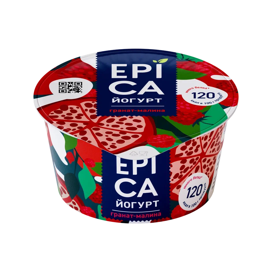 Йогурт EPICA с гранатом и малиной, 4.8%, 130 г