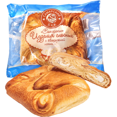 Слоеные изделия "Самарские" с творожной нач. 0.1 уп.