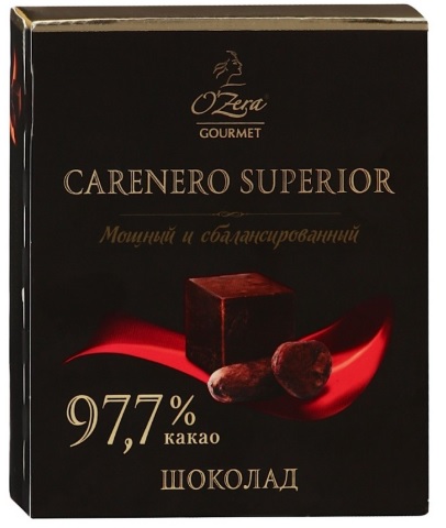 ШОКОЛАД О`ЗЕРА КАРЕНЕРО СУПЕРИОР 97,7% 90ГР