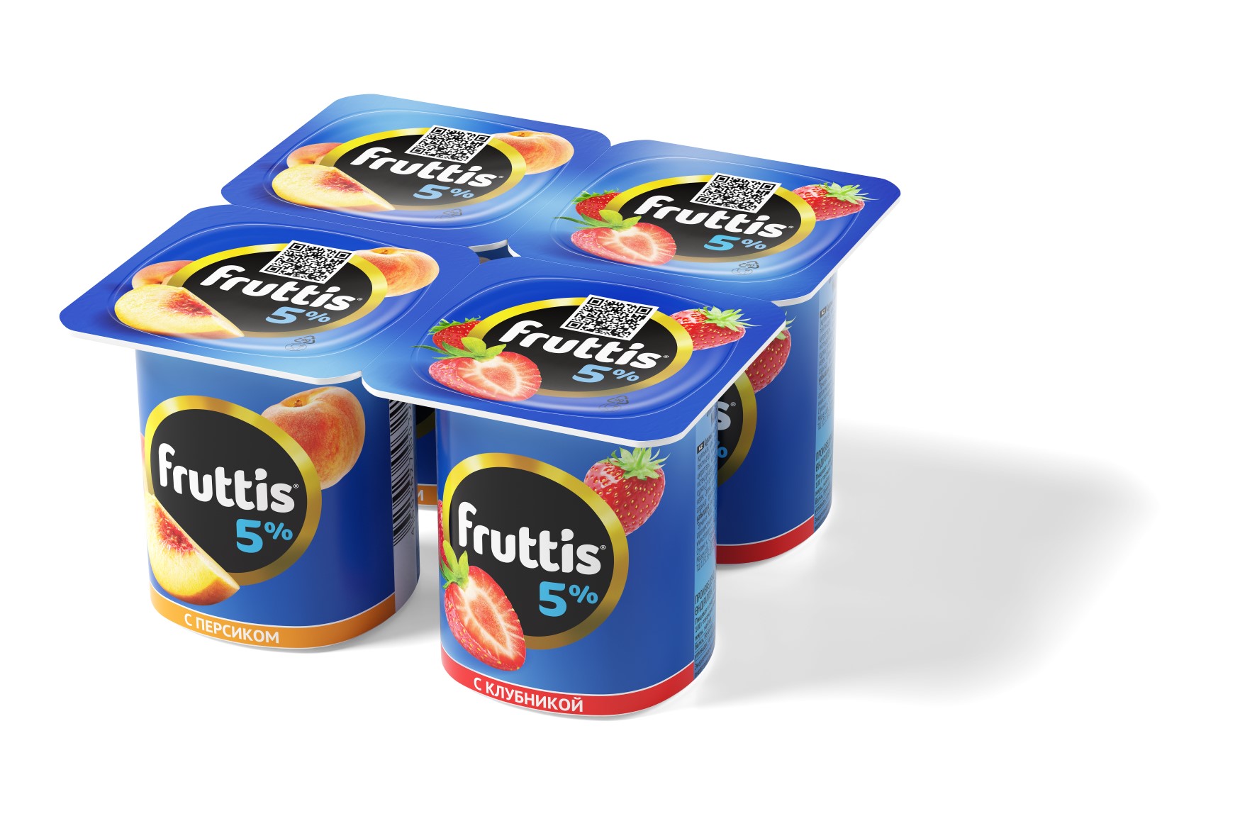 БЗМЖ ЙОГУРТ ФРУТТИС СЛИВ.ЛАКОМ КЛУБНИКА-ПЕРСИК 5% 115ГР