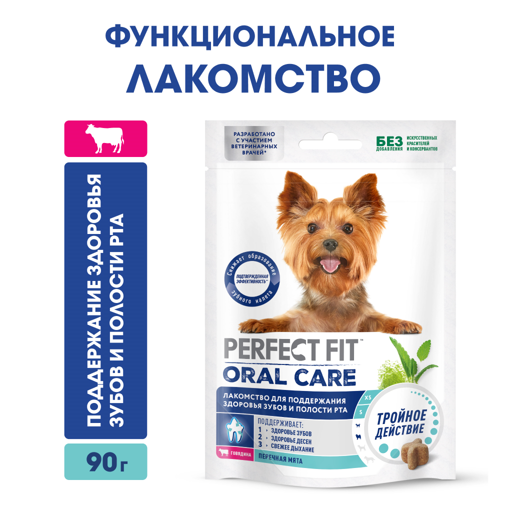 ЛАКОМСТВО ПЕРФЕКТ ФИТ Д/СОБАК ЗДОРОВЬЕ П/РТА ГОВЯДИНА 90ГР