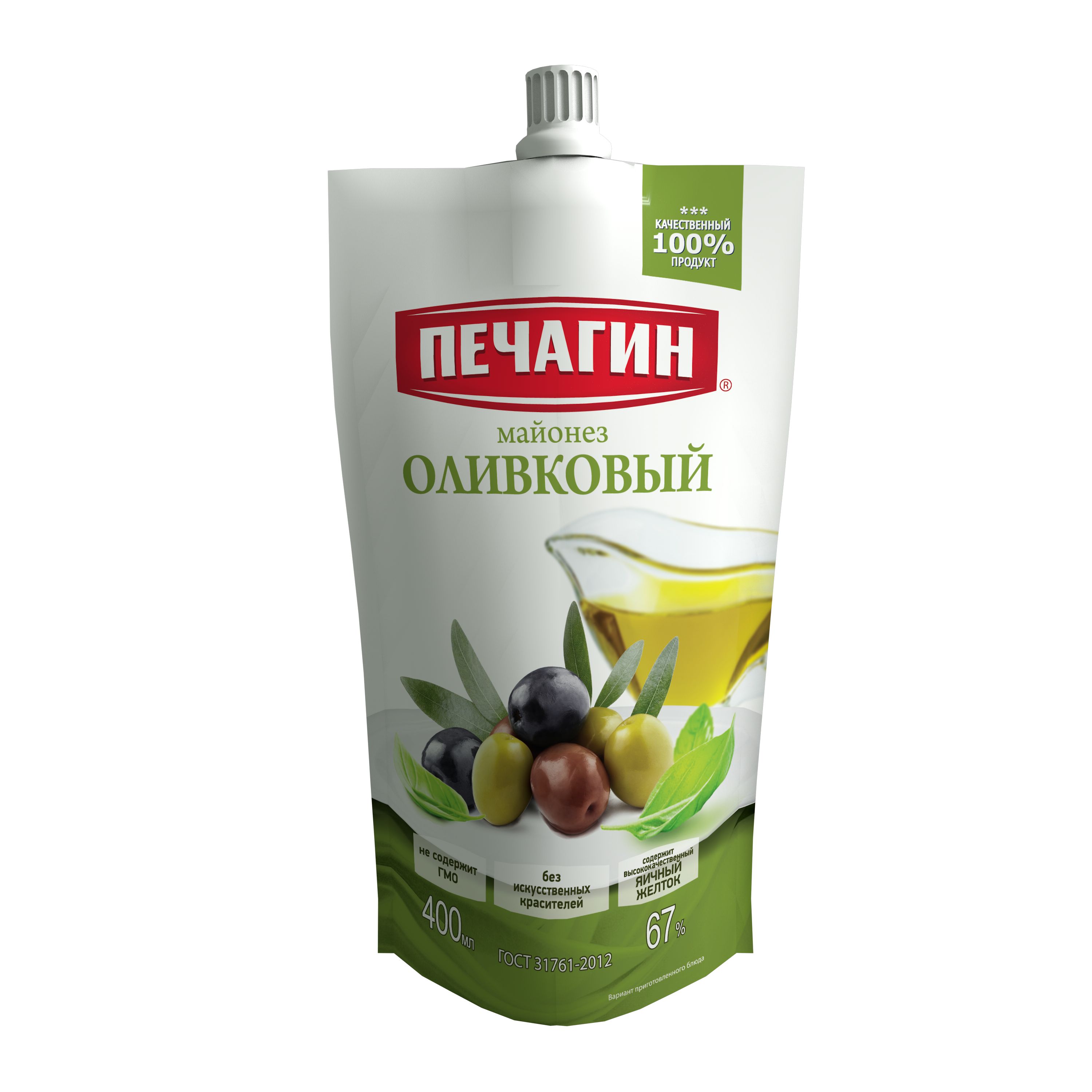 МАЙОНЕЗ ПЕЧАГИН ОЛИВКОВЫЙ 67% 400МЛ ДПДЗ