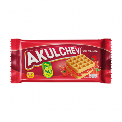 ВАФЛИ ВЕНСКИЕ ЗЕМЛЯНИКА АКУЛЬЧЕВ 100ГР