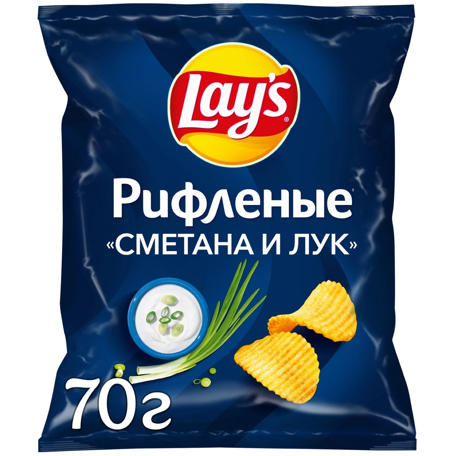ТОП 100 Чипсы Lays со вкусом сметаны и лука 70г