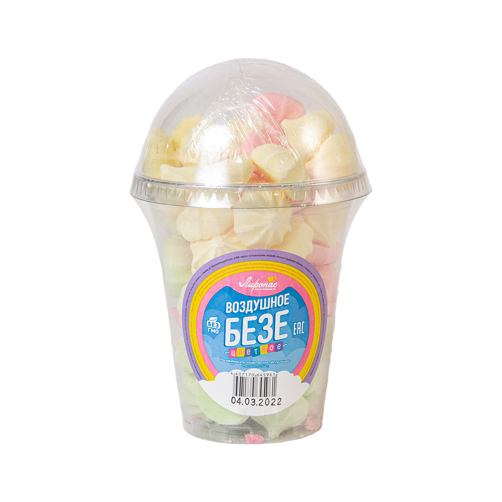 Воздушное безе цветное полуфабрикат 50гр Лиронас