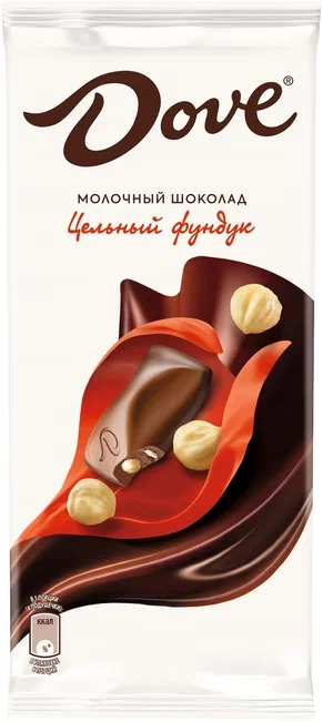 Шоколад Dove молочный с цельным фундуком 90г