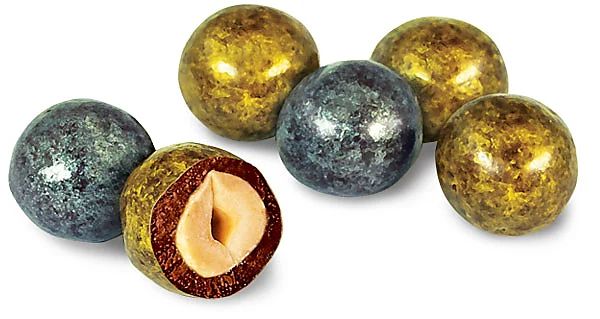 ДРАЖЕ ФУНДУК В ГЛАЗУРИ КАРМЕЛЬ/СОЛЬ ЗОЛОТО 500ГР