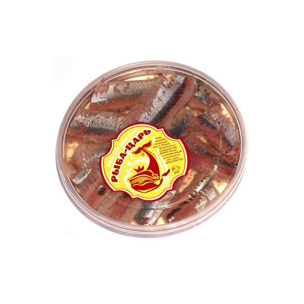 Пресервы сельдь атл. Рыба-Царь филе-кусок в масле c укропом, 180г