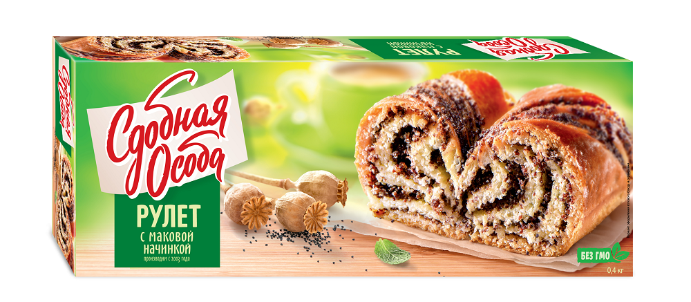 РУЛЕТ ЧЕРЕМУШКИ С МАКОВОЙ НАЧИНКОЙ 400ГР