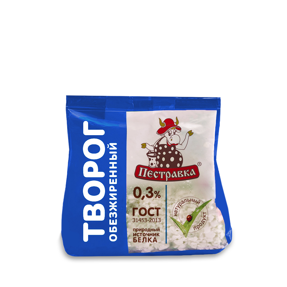 БЗМЖ ТВОРОГ ПЕСТРАВКА 0,3% 200ГР СТАБИЛОБЭГ