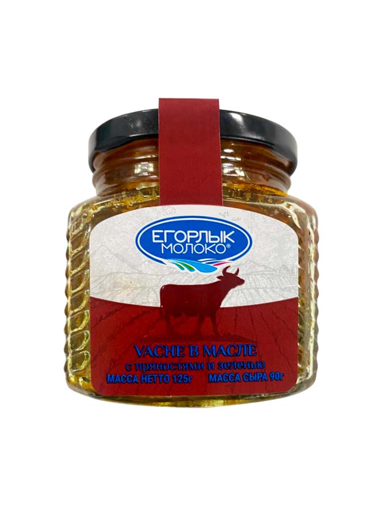 Сыр мягкий "Корова"  в масле с пряностями и зеленью мдж 50%, 125г/90г