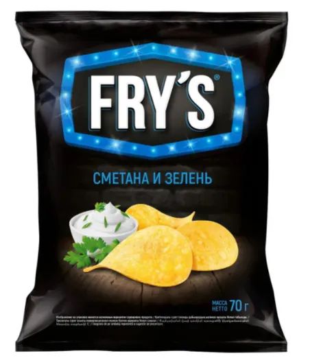 Чипсы из натур. картофеля FRY’S Сметана с зеленью 70г
