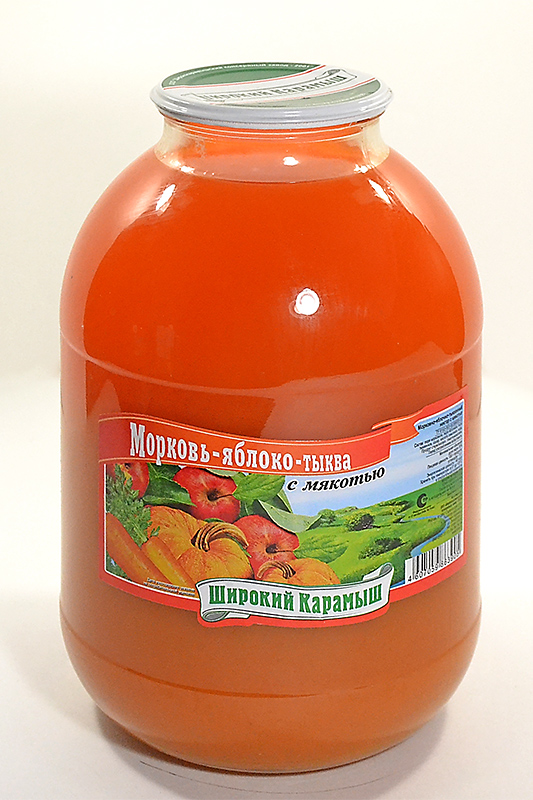 Нектар Морковно-яблочно-тыквенный 3л*4 с/б Широкий Карамыш