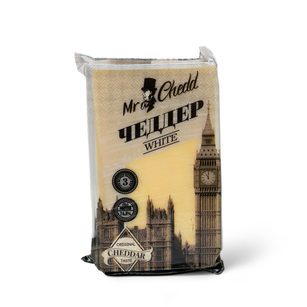 БЗМЖ СЫР ЧЕДДЕР WHITE 50% 3 МЕС ВЫД 200ГР