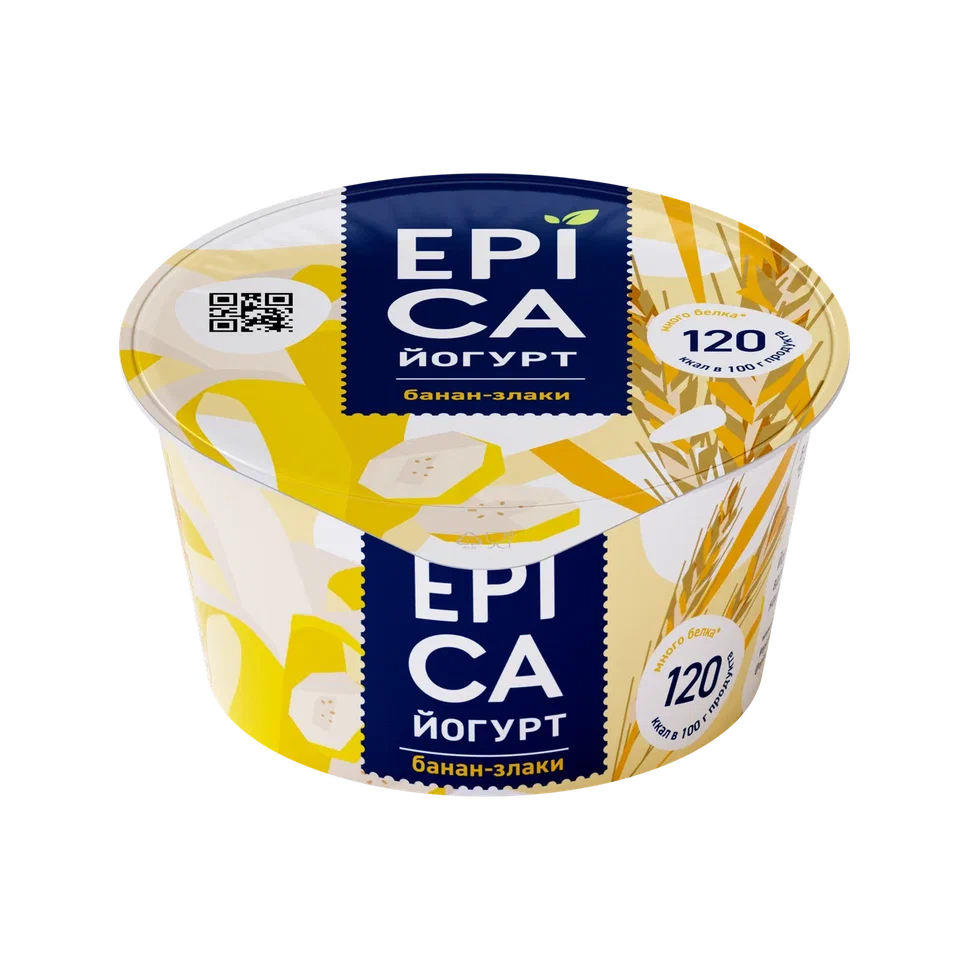 Йогурт EPICA с бананом и злаками 4,9% 130г