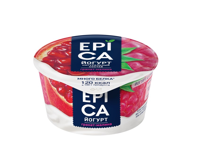 Йогурт EPICA с гранатом и малиной, 4.8%, 130 г