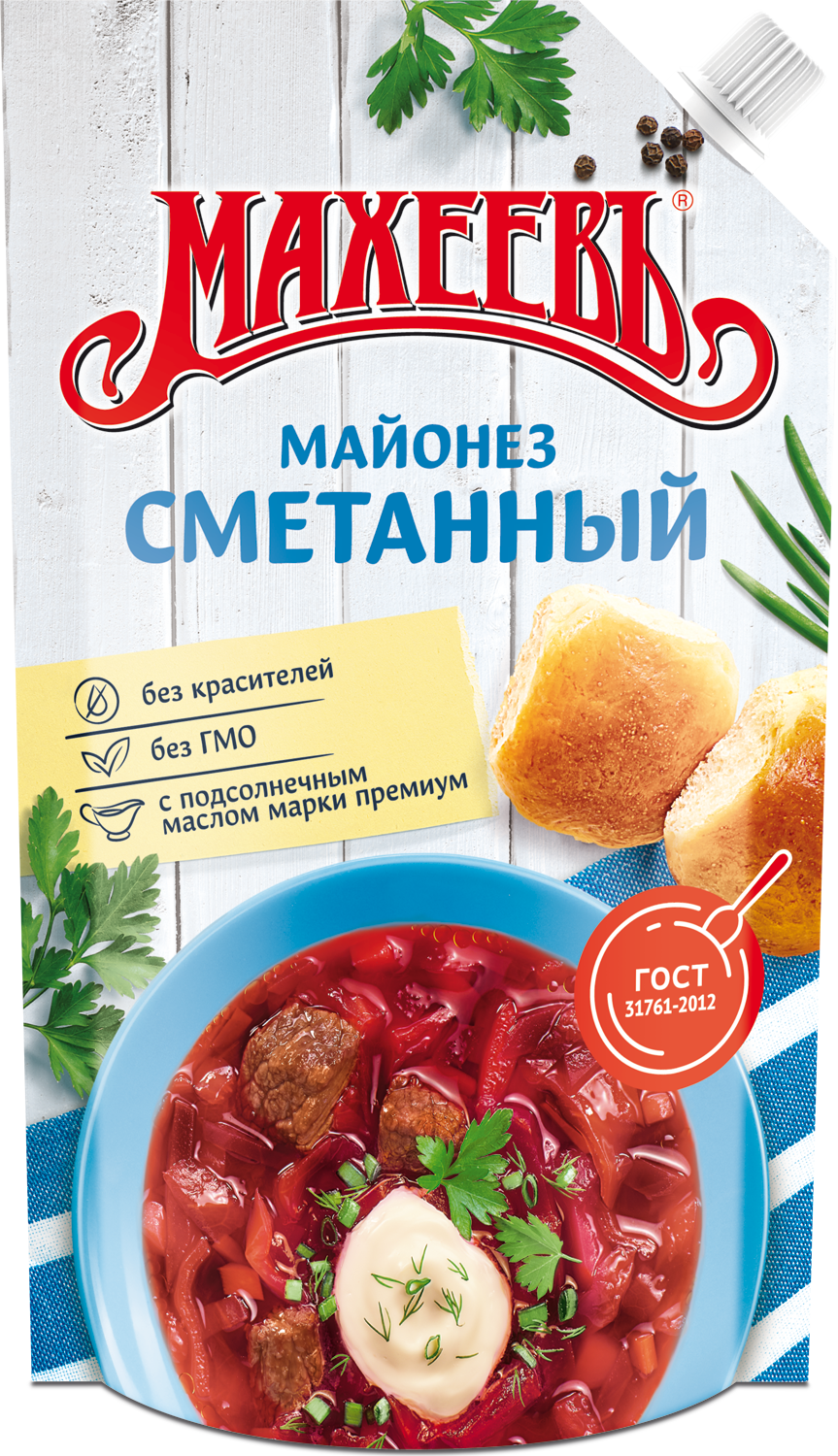МАЙОНЕЗ МАХЕЕВ СМЕТАННЫЙ 50,5% 400МЛ ДП