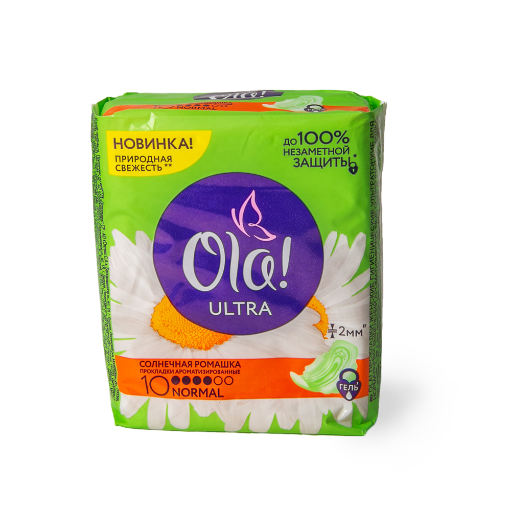 ПРОКЛАДКИ ГИГИЕН ОЛА УЛЬТРА НОРМАЛ 10ШТ СОЛН РОМАШКА
