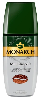 КОФЕ ЯКОБС МОНАРХ МИЛИГРАНО РАСТВ C МОЛОТЫМ СТ/Б 90Г