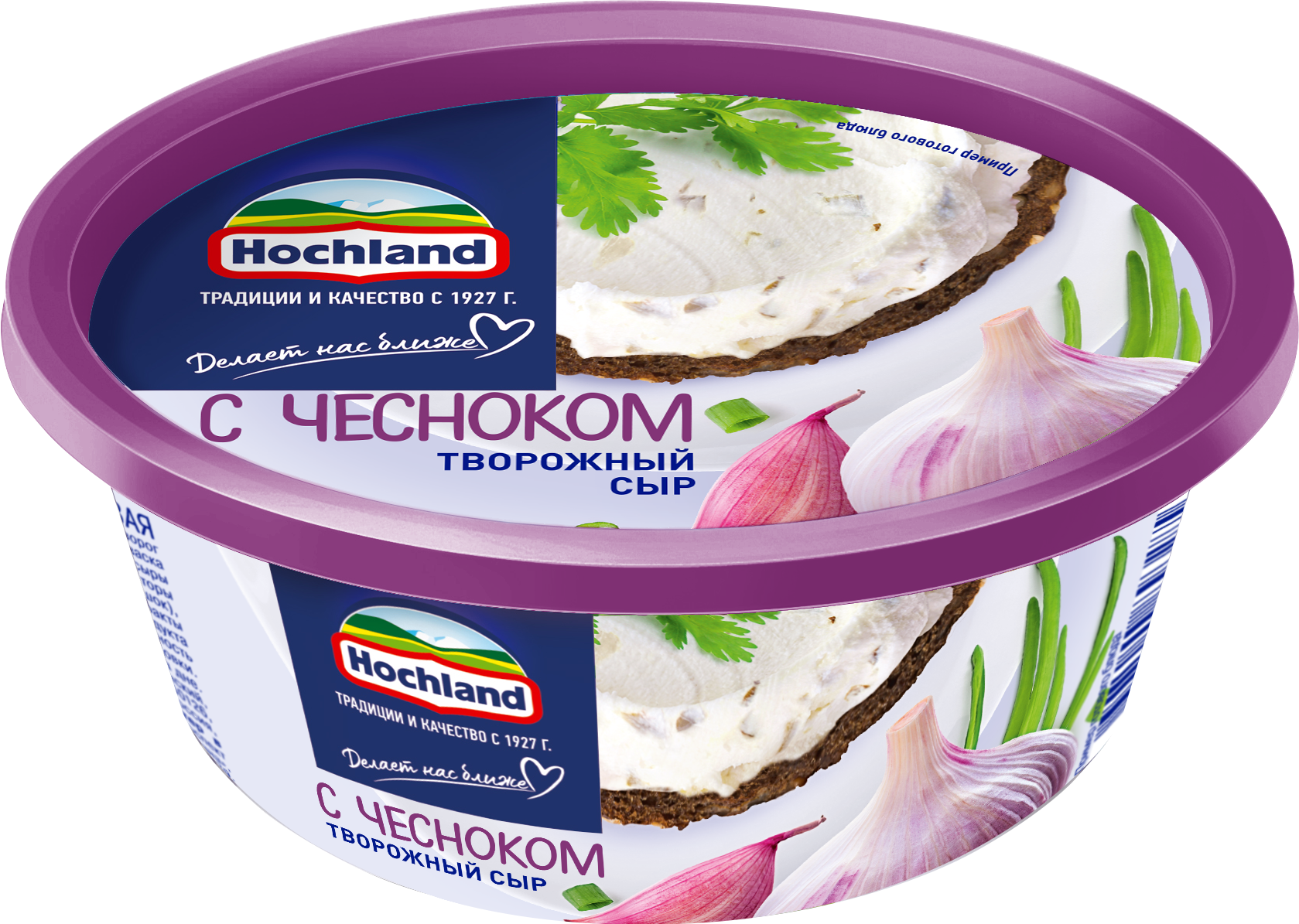 БЗМЖ СЫР ХОХЛАНД ТВОРОЖНЫЙ С ЧЕСНОКОМ 60% ПЛ/В 140 Г