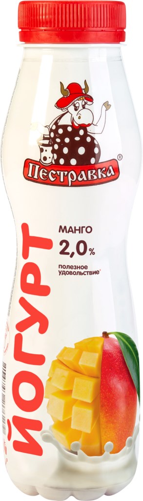 БЗМЖ ЙОГУРТ ПЕСТРАВКА МАНГО 2% 270ГР ПЭТ