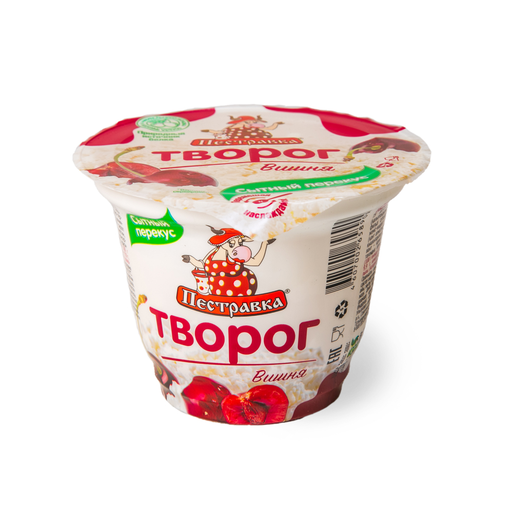 БЗМЖ ТВОРОГ ПЕСТРАВКА ВИШНЯ 4% 120ГР