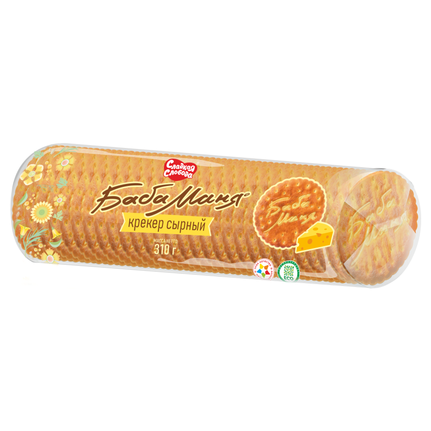 КРЕКЕР СЛАДКАЯ СЛОБОДА БАБА МАНЯ СЫРНЫЙ 310ГР