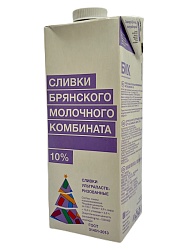 Бзмж сливки бмк 10% 1л тба