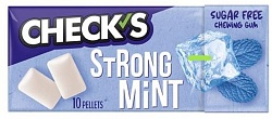 Жевательная резинка  CHECKS без сахара со вкусом сильной мяты 13 гр. (10 подушечек)