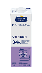 БЗМЖ СЛИВКИ СВЕЖЕЕ ЗАВТРА PROFESSIONAL  34% 1Л
