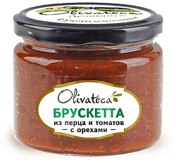 Брускетта из перца и томатов с орехами, Olivateca 190г
