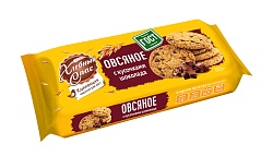 ПЕЧЕНЬЕ СДОБНОЕ ОВСЯНОЕ С КУСОЧКАМИ ШОКОЛАДА ХЛЕБНЫЙ СПАС 80ГР