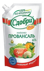 МАЙОНЕЗ СДОБРИ ПРОВАНСАЛЬ 67% 630ГР ПАКЕТ
