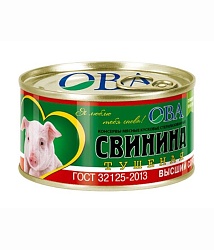 СВИНИНА ТУШЕНАЯ ОВА В/С ГОСТ Ж/Б 325ГР