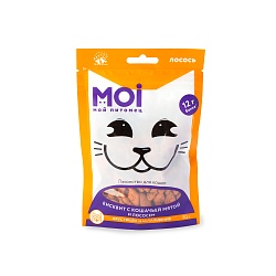 ЛАКОМСТВО ДЛЯ КОШЕК MOI БИСКВИТ С КОШАЧЬЕЙ МЯТОЙ И ЛОСОСЕМ ПЛ/ПАК 50ГР