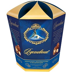 Конфеты ВДОХНОВЕНИЕ с шок.-ореховым кремом и цел. фундуком 150 гр.