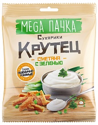 СУХАРИКИ КРУТЕЦ  СО ВКУСОМ СМЕТАНА С ЗЕЛЕНЬЮ 80 ГР
