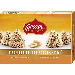 НАБОР КОНФЕТ РОДНЫЕ ПРОСТОРЫ С ВАФ КРОШ 125ГР