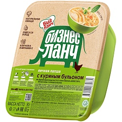 ЛАПША ЯИЧНАЯ БИЗНЕС ЛАНЧ С КУРИН БУЛЬОНОМ ЛОТОК 90Г