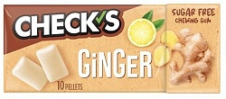 Жевательная резинка CHECKS без сахара со вкусом имбиря и лимона 13 гр. (10 подушечек)