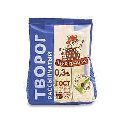 БЗМЖ ТВОРОГ ПЕСТРАВКА 0,3% 300ГР СТАБИЛОБЭГ