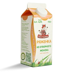 БЗМЖ РЯЖЕНКА ПЕСТРАВКА ОТБОРНАЯ 3,4-4,5% 750ГР ПЭТ